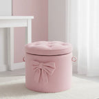 Pink Bow Storage Ottoman