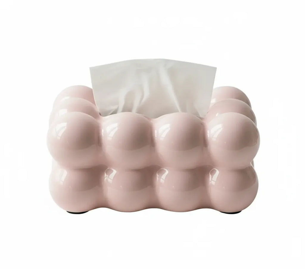 Pink Ceramic Tissue Box Cover