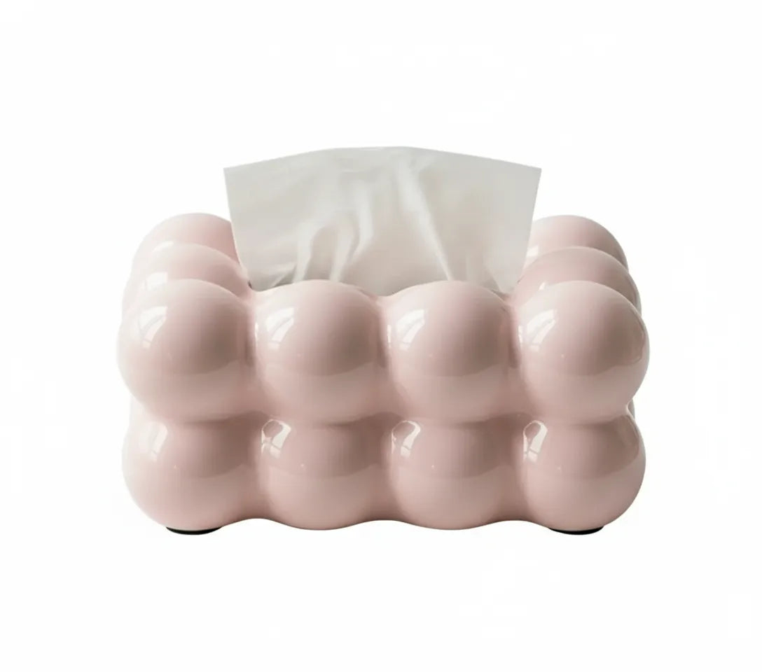 Pink Ceramic Tissue Box Cover