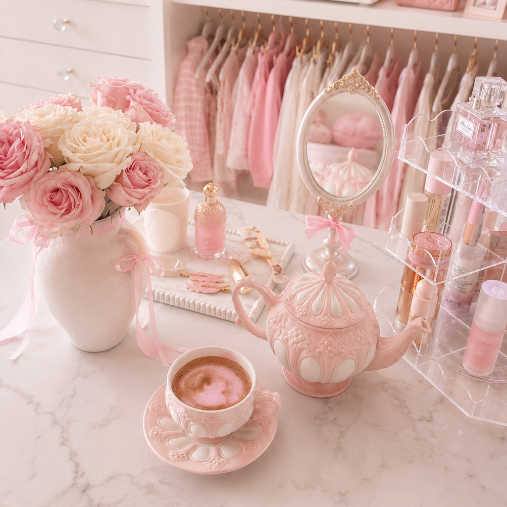 Pink Coffee Set
