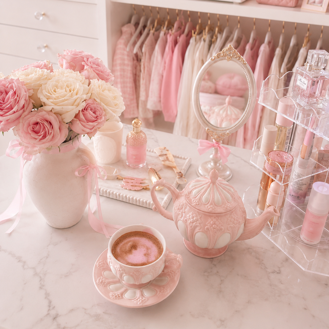 Pink Coffee Set