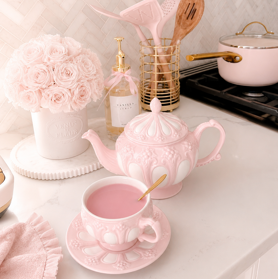 Pink Coffee Set