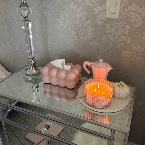 Pink Ceramic Tissue Box Cover